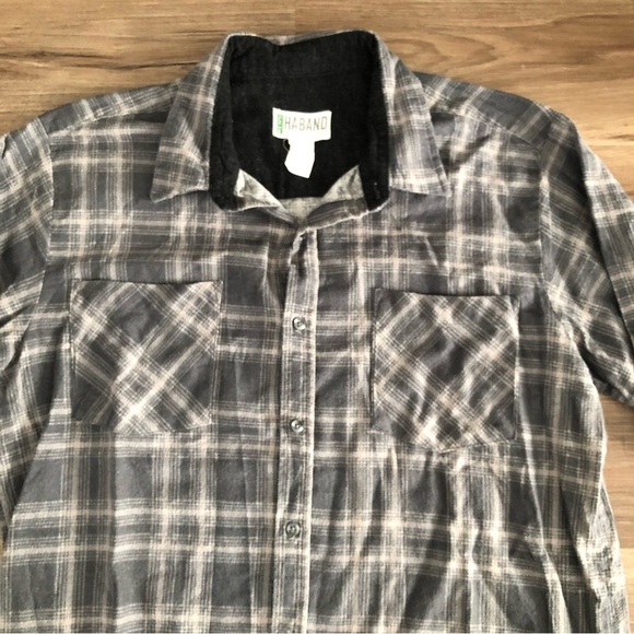 HABAND Quality Comfort Set Of 2 Flannel Button Down Men Size Medium - Picture 6 of 12